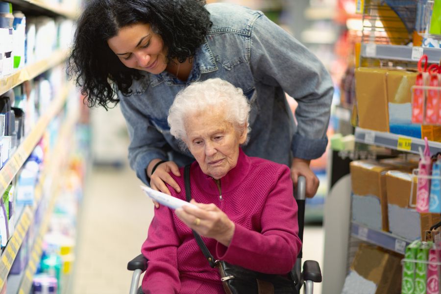 aidant familial aide pour les courses