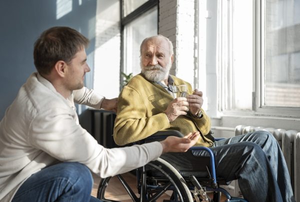 old patient suffering from parkinson
