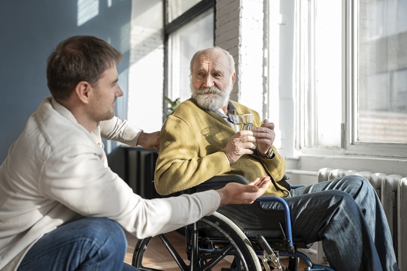 old patient suffering from parkinson